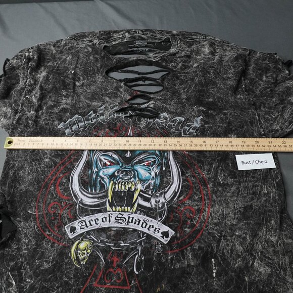 Motorhead Mens Destroyed T Shirt Large Edgy Indie Rock Grunge Ace of Spades - Picture 7 of 11